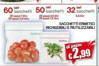 Galileo Sacchetti Ermetici Richiudibili E Riutilizzabili