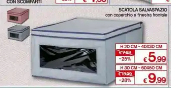 Satur Scatola Salvaspazio Con Coperchio E Finestra Frontale offerta