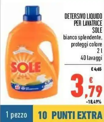 Conad Sole Detersivo Liquido Per Lavatrice 2l 40 lavaggi offerta