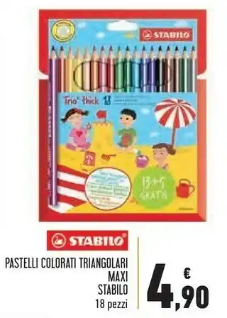 Conad Stabilo Pastelli Colorati Triangolari Maxi 18 Pz offerta