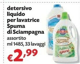 Pam Spuma di Sciampagna Detersivo Liquido Per Lavatrice offerta