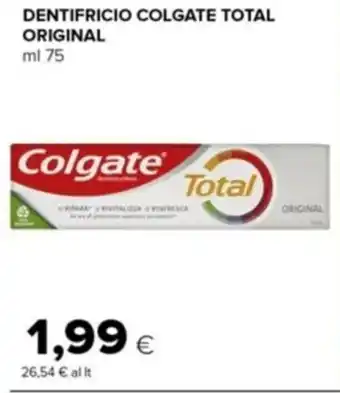 Tigre DENTIFRICIO COLGATE TOTAL ORIGINAL ml 75 offerta