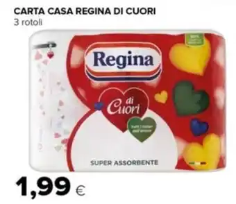 Tigre CARTA CASA REGINA DI CUORI 3 rotoli offerta