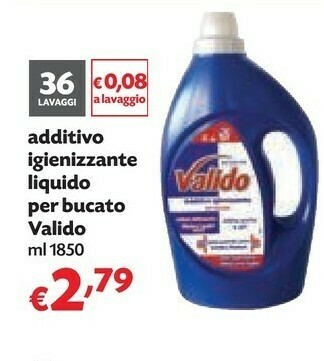 Valido Additivo Igienizzante Liquido Per Bucato