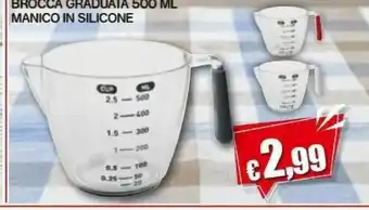 Satur Brocca Graduata 500 Ml Manico In Silicone offerta