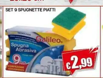 Satur Galileo Set 9 Spugnette Piatti 5906038 offerta