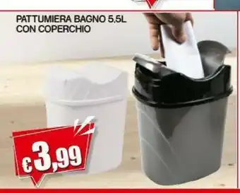 Satur Pattumiera Bagno 5,5l Con Coperchio 5905412 offerta