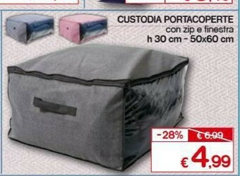 Custodia Portacoperte Con Zip E Finestra