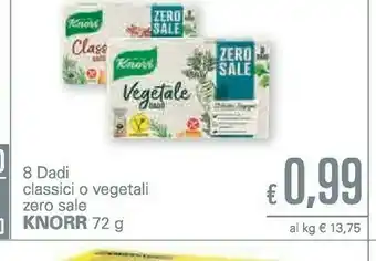 Unes Knorr 8 Dadi Classici O Vegetali Zero Sale offerta