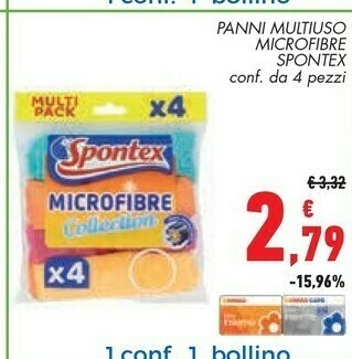 Conad Spontex Panni Multiuso Microfibre offerta