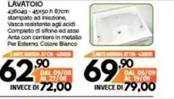 Orizzonte Blanco Lavatoio Vasca Resistente Agli Acidi offerta