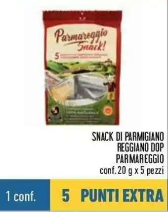 Conad Parmareggio Snack di Parmigiano Reggiano DOP 20g x 5 pezzi offerta