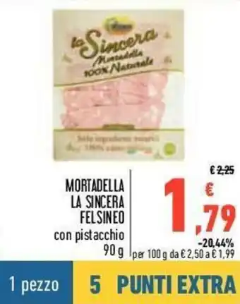 Conad Felsineo La Sincera Mortadella 90g offerta