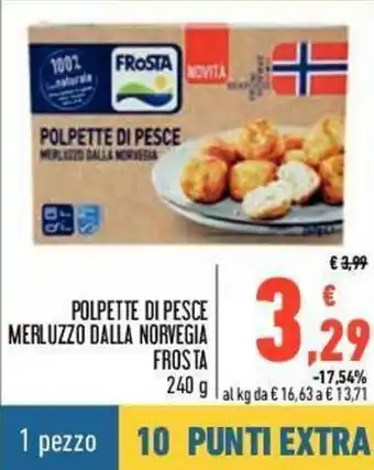 Conad Frosta Polpette di Pesce Merluzzo Dalla Norvegia 240g offerta