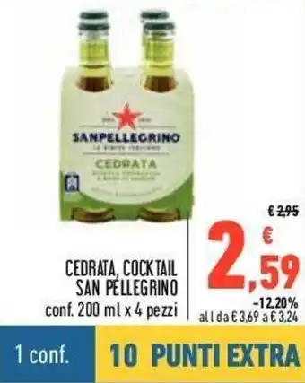 Conad San Pellegrino Cedrata, Cocktail 200ml x 4 pezzi offerta