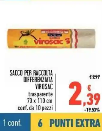 Virosac Sacco per Raccolta Differenziata 70x110cm 10 pezzi