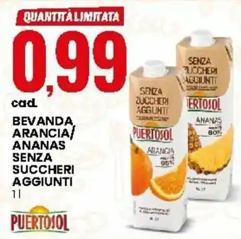 Eurospin Puertosol Bevanda Arancia/Ananas Senza Succheri Aggiunti 1l offerta