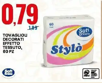 Eurospin Tovaglioli Decorati Effetto Tessuto 60pz offerta