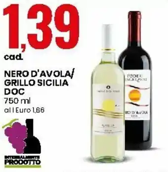 Eurospin Nero d'Avola/Grillo Sicilia DOC 750ml offerta