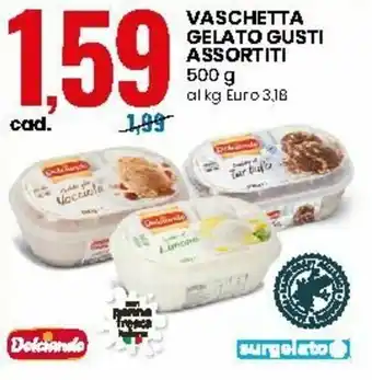 Eurospin Vaschetta Gelato Gusti Assortiti 500g offerta