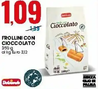 Eurospin Frollini con Cioccolato 350g offerta