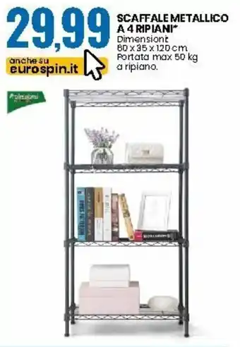 Eurospin Scaffale Metallico A 4 Ripiani offerta