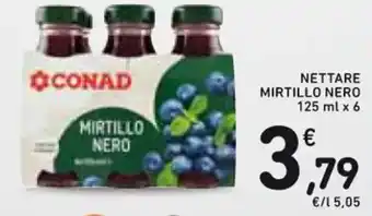 Spazio Conad NETTARE MIRTILLO NERO 125 ml x 6 offerta