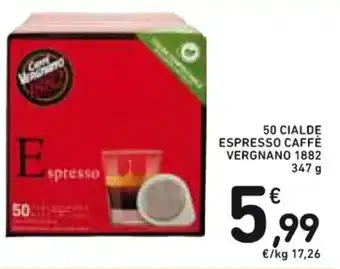 Spazio Conad 50 CIALDE ESPRESSO CAFFÈ VERGNANO 1882 347 g offerta