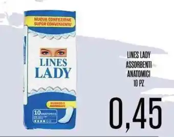LINES LADY ASSORBENTI ANATOMICI 10 PZ