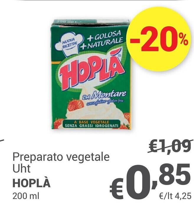 Hoplà preparato vegetale uht offerta di Unes