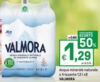 Iper La Grande Valmora acqua minerale naturale o frizzante offerta
