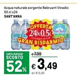Iper La Grande Sant'anna acqua naturale sorgente rebruant vinadio offerta