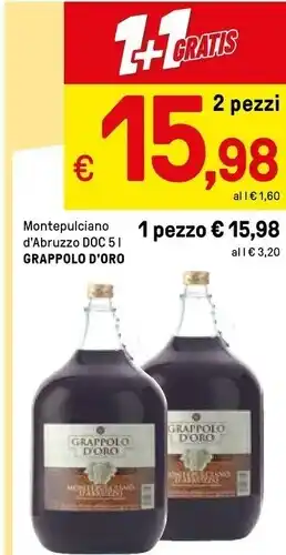 Iper La Grande Grappolo d'oro montepulciano d'abruzzo doc offerta