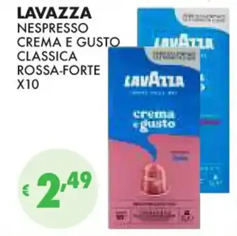 Eté LAVAZZA NESPRESSO CREMA E GUSTO CLASSICA ROSSA-FORTE X10 offerta