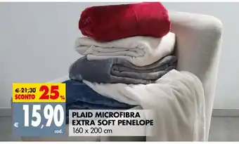 Tigros PLAID MICROFIBRA EXTRA SOFT PENELOPE 160 x 200 cm offerta