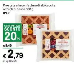 Iper La Grande Iper crostata alla confettura di albicocche o frutti di bosco offerta