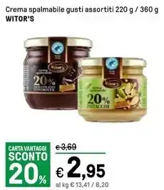 Iper La Grande Witor's crema spalmabile offerta