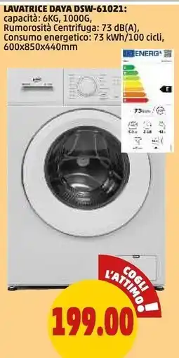 PENNY Daya lavatrice dsw-61021 offerta