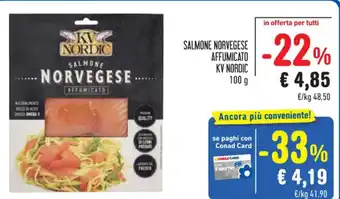 Spazio Conad SALMONE NORVEGESE AFFUMICATO KV NORDIC 100 g offerta