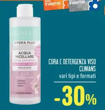 Spazio Conad CURA E DETERGENZA VISO CLINIANS offerta