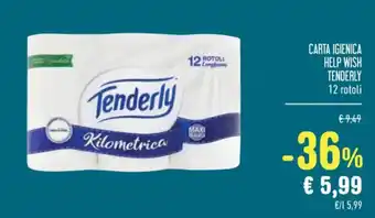 Spazio Conad CARTA IGIENICA HELP WISH TENDERLY 12 rotoli offerta