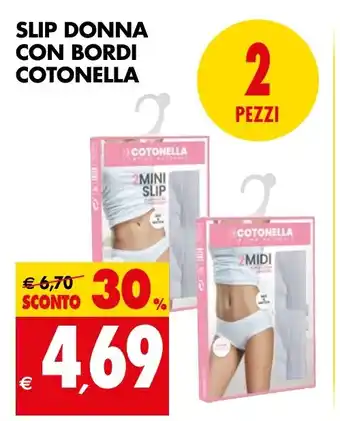 SLIP DONNA CON BORDI COTONELLA
