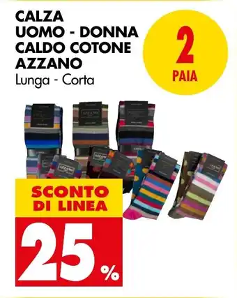 Tigros CALZA UOMO DONNA CALDO COTONE AZZANO Lunga - Corta 2 PAIA offerta