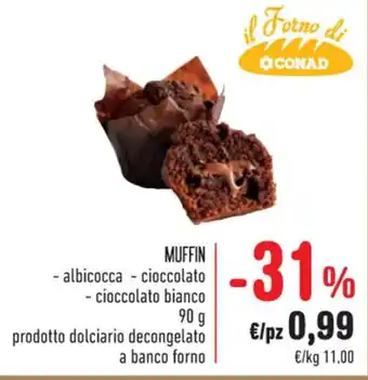 Spazio Conad MUFFIN - albicocca - cioccolato -cioccolato bianco 90 g offerta