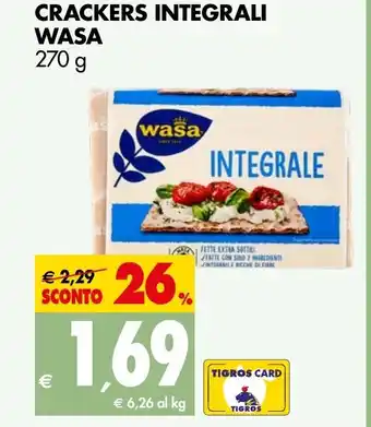 Tigros CRACKERS INTEGRALI WASA 270 g offerta