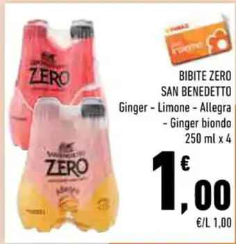 Conad BIBITE ZERO SAN BENEDETTO 250 ml x 4 offerta