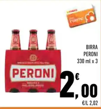 Conad BIRRA PERONI 330 ml x 3 offerta