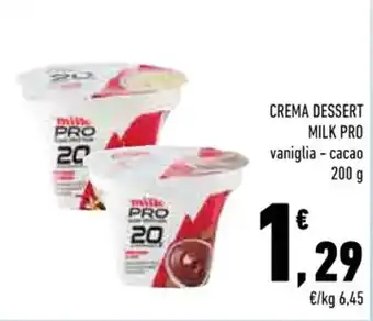 Conad CREMA DESSERT MILK PRO vaniglia - cacao 200 g offerta