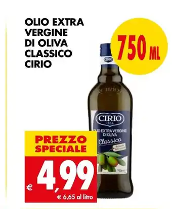 Tigros OLIO EXTRA VERGINE DI OLIVA CLASSICO CIRIO 750 ML offerta