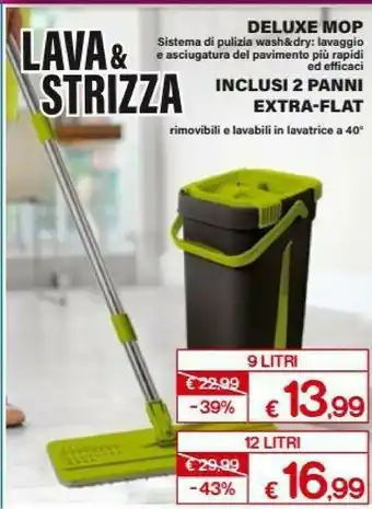Satur Lava& Strizza Deluxe Mop Inclusi 2 Panni Extra-flat offerta